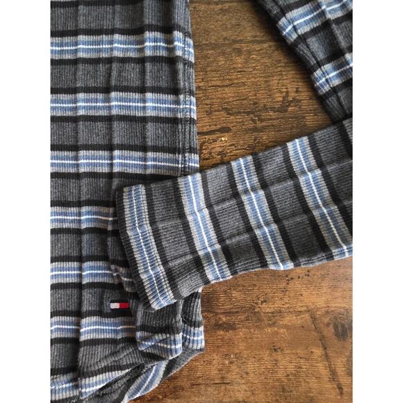 Tommy Hilfiger Y2K Ribbed Stripe Long Sleeve Henley Top M - Picture 3 of 7